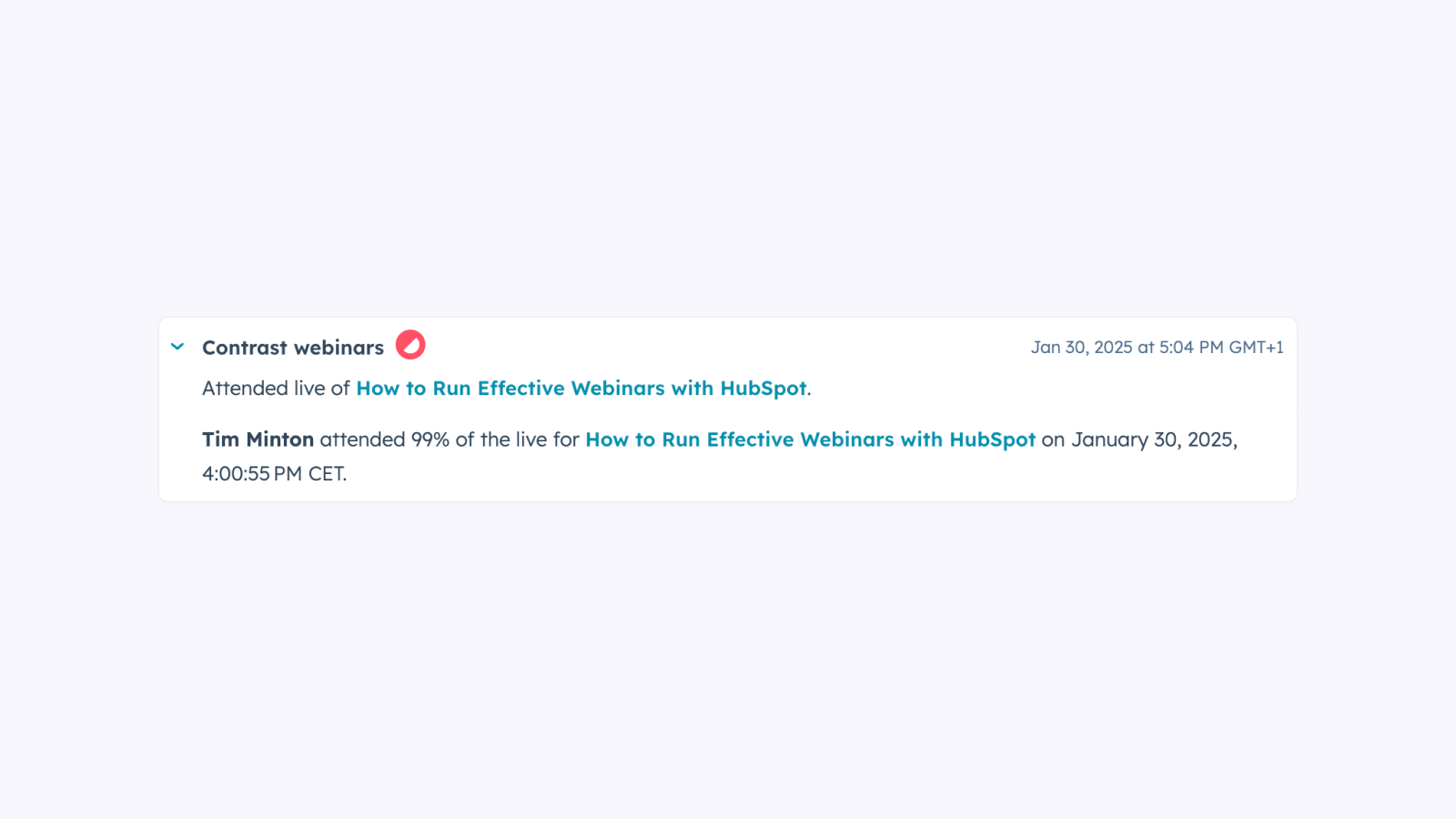 Webinar registrants data in HubSpot